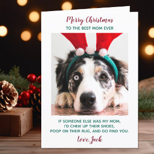 Cartão De Festividades Foto personalizada engraçada Cachorro Mãe Feliz