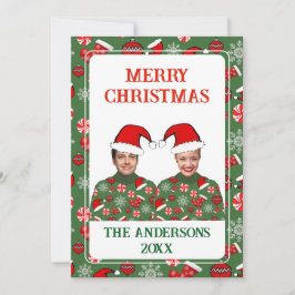 Cartão De Festividades Foto personalizada engraçada Feliz Natal Feia Doce