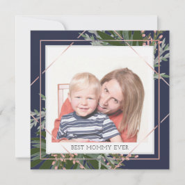 Cartão De Festividades Foto Personalizada Floral Personalizada do Melhor