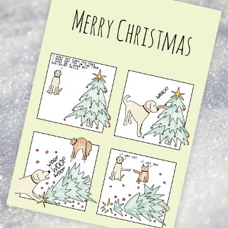 Cartão De Festividades Foto Personalizada Gato Cachorro Cartoon Natal Div