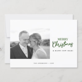 Cartão De Festividades Foto personalizada minimalista de feliz Natal