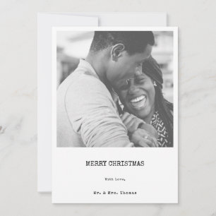 Cartão De Festividades Foto personalizada minimalista do B&W "Feliz Natal