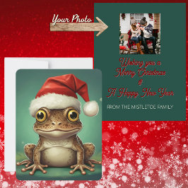 Cartão De Festividades Foto Personalizada | Natal do Sapo Marrom Capricho