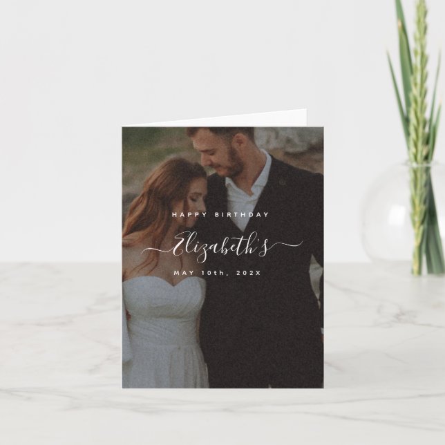 Cartão De Festividades Foto personalizada Parabéns (Frente)