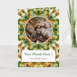 Cartão De Festividades Foto personalizada saudando Estrela de Natal Verde