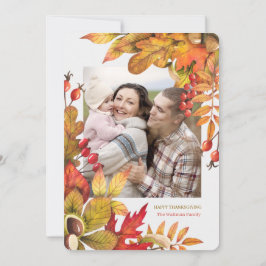 Cartão De Festividades Foto plana botânica de ação de graças