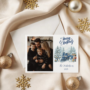 Cartão De Festividades Foto Polar Express Família Natal