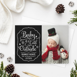 Cartão De Festividades Foto Preta Baby É Frio Lá Fora