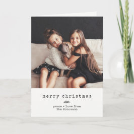 Cartão De Festividades Foto preto e branco moderna do feriado da máquina