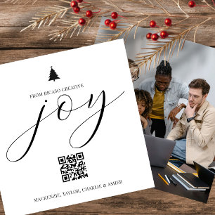 Cartão De Festividades Foto QR Code de Natal Personalizado para Negócios