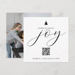 Cartão De Festividades Foto QR Code de Natal Personalizado para Negócios