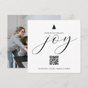 Cartão De Festividades Foto QR Code de Natal Personalizado para Negócios