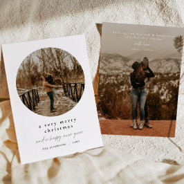 Cartão De Festividades Foto redonda mínima minimalista da ALINA