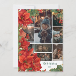 Cartão De Festividades Foto Rustic Red Amaryllis Natal
