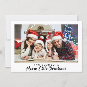 Cartão De Festividades Foto Rustic Tartan Foto Feliz Tipografia de Natal