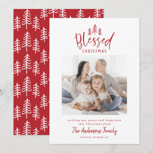 Cartão De Festividades Foto rústica de Natal abençoada e moderna
