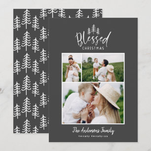 Cartão De Festividades Foto rústica de Natal abençoada e moderna