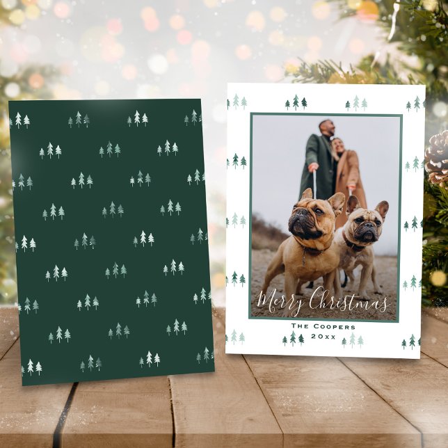 Cartão De Festividades Foto simples da árvore de Natal Verde (Criador carregado)