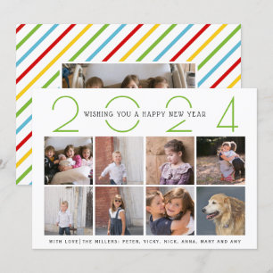Cartão De Festividades Foto simples das listras coloridas do Ano Novo Ver