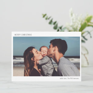 Cartão De Festividades Foto Simples de Boho Moderno Feliz Natal