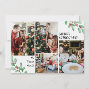 Cartão De Festividades Foto Simples de Natal Elegante Minimalista 4