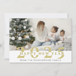 Cartão De Festividades Foto simples do Feliz ano novo moderno Elegante On