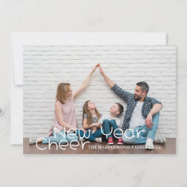 Cartão De Festividades Foto simples do Feliz ano novo moderno Elegante On