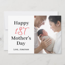 Cartão De Festividades Foto simples do primeiro Dia de as mães Elegante