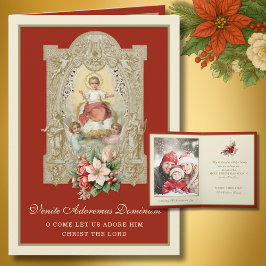Cartão De Festividades Foto Tradicional de Natal Católico Vintage
