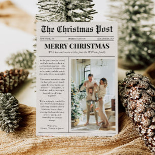 Cartão De Festividades Foto Única de Natal no Jornal Feliz Natal