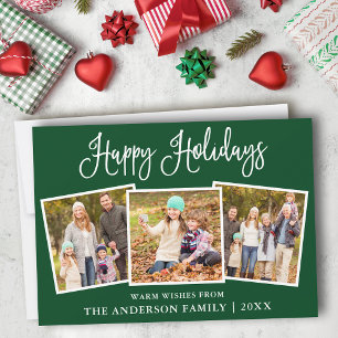 Cartão De Festividades Foto Verde 3 de Diversão Moderna