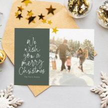 Foto verde de família no Natal feliz