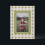 Cartão De Festividades Foto verde moderna do Meio século simples<br><div class="desc">Cartão de Feriado de Foto Verde Moderno de Meio século Simples</div>