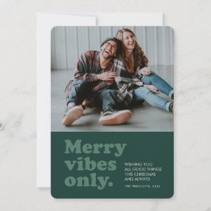 Cartão De Festividades Foto verde retrô com vibrações alegres