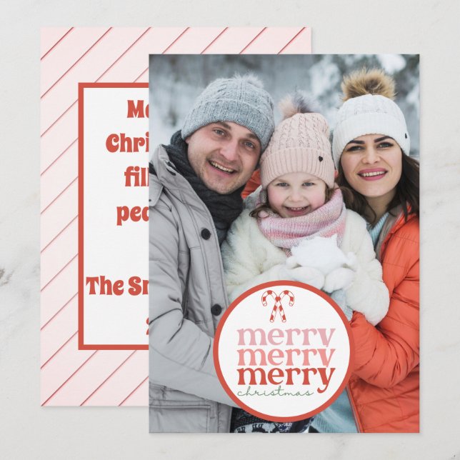 Cartão De Festividades Foto verde verde canadense de natal alegre (Frente/Verso)