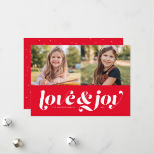 Cartão De Festividades Foto vermelha de amor e alegria