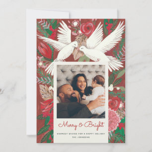 Cartão De Festividades Foto vermelha de aves de férias festivas
