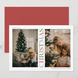 Cartão De Festividades Foto Vermelha de Natal Brilhante