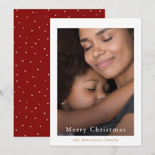 Cartão De Festividades Foto vermelha de pontos simples e elegantes