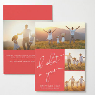 Cartão De Festividades Foto vermelha do feliz ano novo