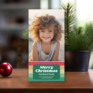 Cartão De Festividades Foto Vertical de Natal da Faixa Retroativa