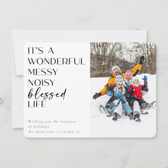 Cartão De Festividades Foto Vida Maravilhosa Abençoada (Frente)