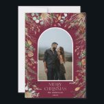 Cartão De Festividades Fotoarco de cor aquática floral botânico do Natal<br><div class="desc">Mery Natal moderno e elegante coloração aquosa seca botânica muda colorida de cor muda cor de férias arco 1 fotografia Cartão de Natal.</div>