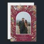 Cartão De Festividades Fotoarco de cor aquática floral botânico do Natal<br><div class="desc">Mery Natal moderno e elegante coloração aquosa seca botânica muda colorida de cor muda cor de férias arco 1 fotografia Cartão de Natal.</div>