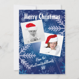 Cartão De Festividades Fotografia azul com floco de neve feriado Natal