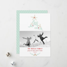 Cartão De Festividades Fotografia de Folhagem de Caligrafia de Alegria De