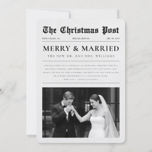 Cartão De Festividades Fotografia de Jornal Moderno Casamento Natal