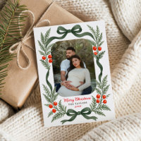 Fotografia de Natal Alegre com Arco de Vegetação e