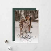 Fotografia de Natal Verde com Caligrafia Simples e