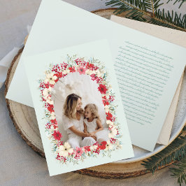 Cartão De Festividades fotografia do arco de poinsettia do natal de wintr